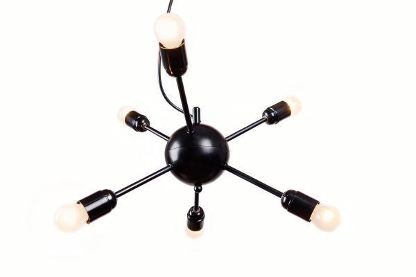 Светильник металлический подвесной черный на 6 ламп M006-19