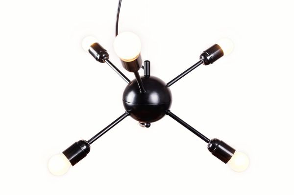 Светильник металлический подвесной черный на 6 ламп M006-19 - фото 2