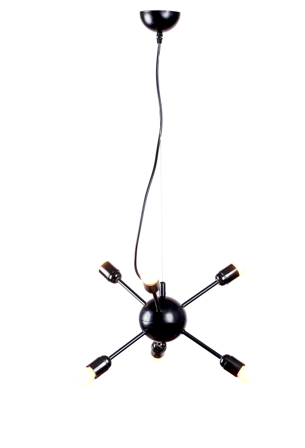 Світильник металевий підвісний чорний на 6 ламп M006-19 - фото 3