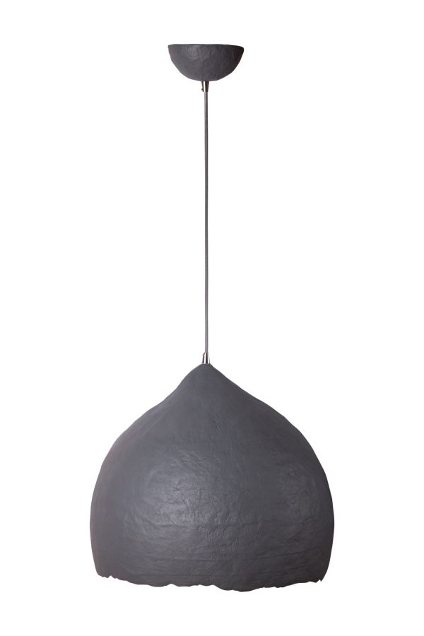 Світильник із посиленого пап'є-маше підвісний темний сірий P019-19 - фото 4