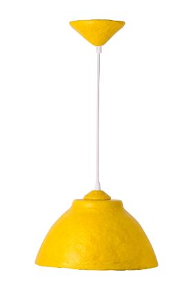 Світильник із посиленого пап'є-маше підвісний жовтий P006-19