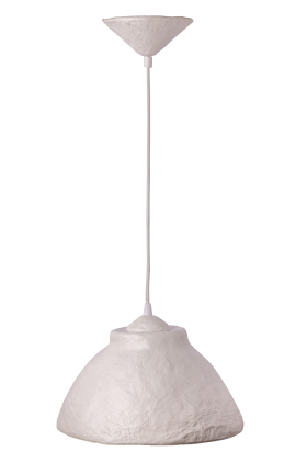 Світильник із посиленого пап'є-маше підвісний білий P005-19
