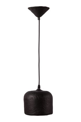 Світильник із посиленого пап'є-маше підвісний чорний P018-19