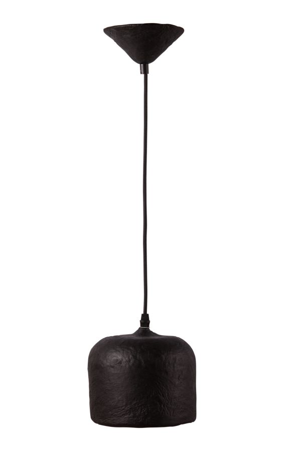 Светильник из усиленного папье-маше подвесной черный P018-19 - фото 3