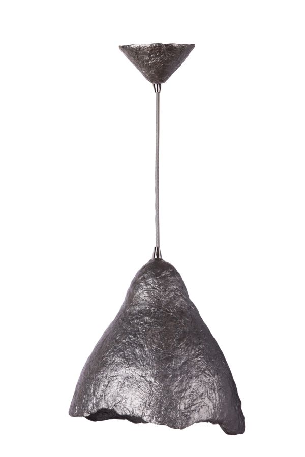 Світильник із посиленого пап'є-маше античний срібний P009-19