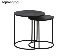 Комплект 2 столиков TALCA S/2 диам. 40x45+диам49x50,5см античный свинец