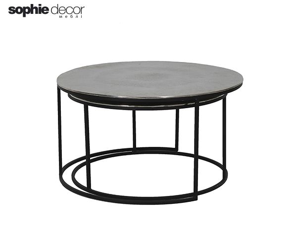 Комплект з 2 столиков THIZAS диам. 55x37+диам. 75x41 см