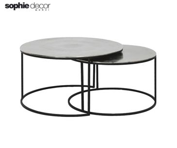 Комплект з 2 столиков THIZAS диам. 55x37+диам. 75x41 см