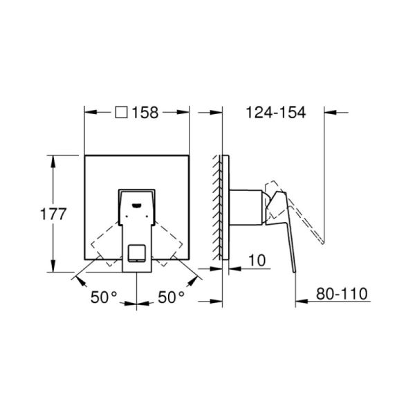 Зовнішня частина змішувача для душу Grohe Eurocube 24061000 - фото 2