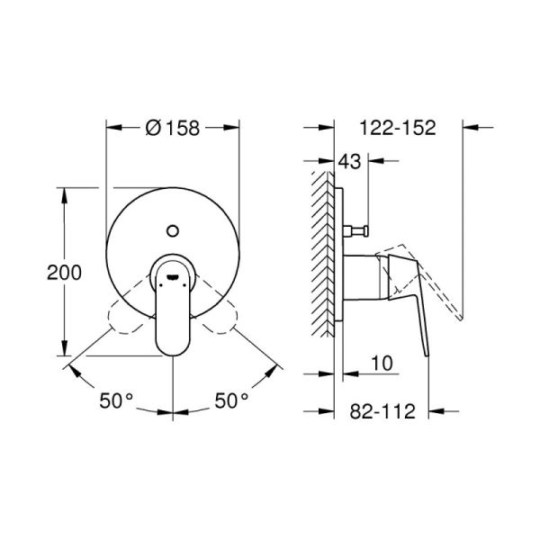 Внешняя часть смесителя для душа Grohe Eurosmart Cosmopolitan 24045000 на два потребителя - фото 2