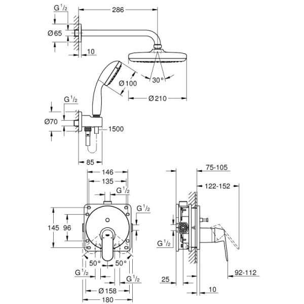 Душова система Grohe Eurosmart Cosmopolitan 25219001 - фото 2