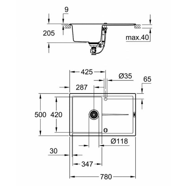 Кухонная мойка Grohe Sink K400 31639AT0 - фото 2