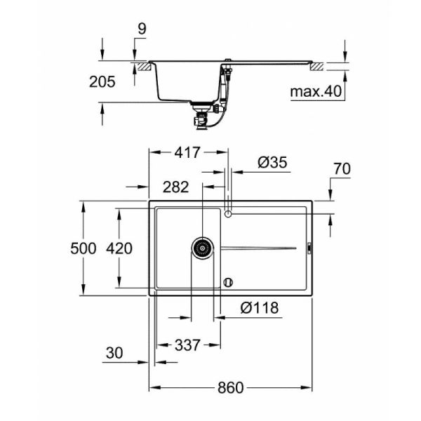 Кухонная мойка Grohe Sink K400 31640AP0 - фото 2