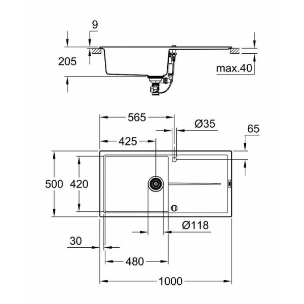 Кухонная мойка Grohe Sink K400 31641AP0 - фото 2