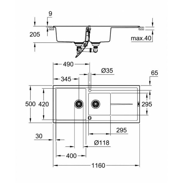 Кухонная мойка Grohe Sink K400 31643AT0 - фото 2