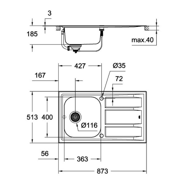 Кухонная мойка Grohe Sink K400+ 31568SD0 - фото 2