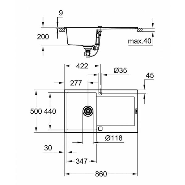 Кухонная мойка Grohe Sink K500 31644AT0 - фото 2