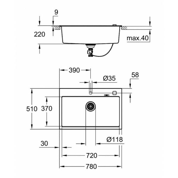 Кухонна мийка Grohe Sink K700 31652AP0 - фото 2