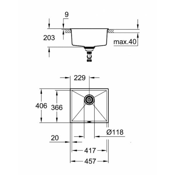 Кухонная мойка Grohe Sink K700 Undermount 31653AP0 - фото 2