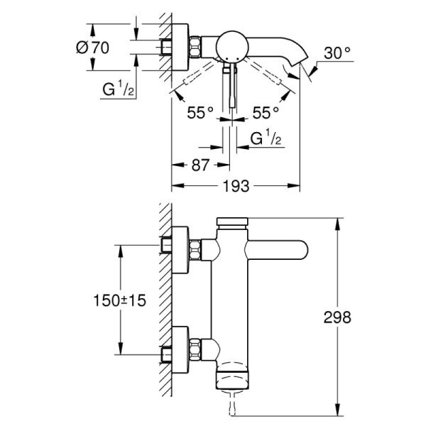 Смеситель для ванны Grohe Essence 33624001 - фото 2