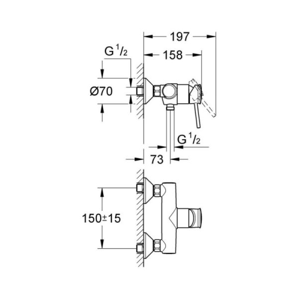 Змішувач для душа Grohe BauClassic 32867000 - фото 2