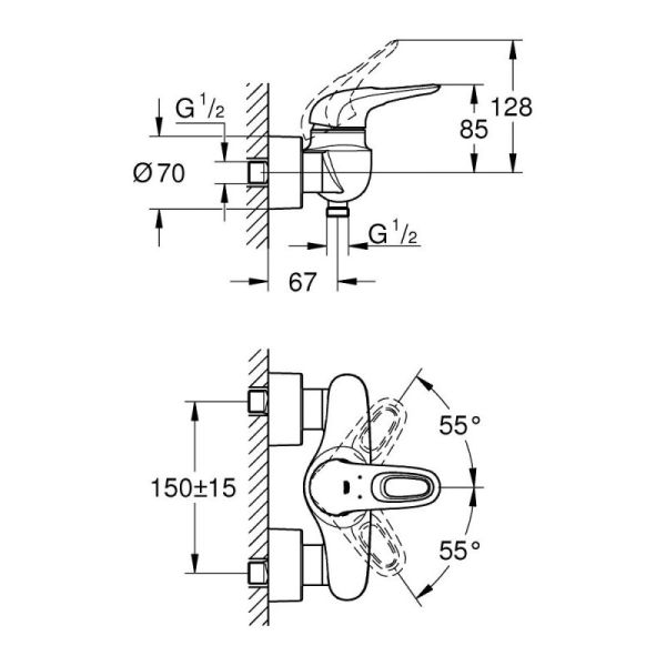 Змішувач для душа Grohe Eurostyle 33590LS3 - фото 2