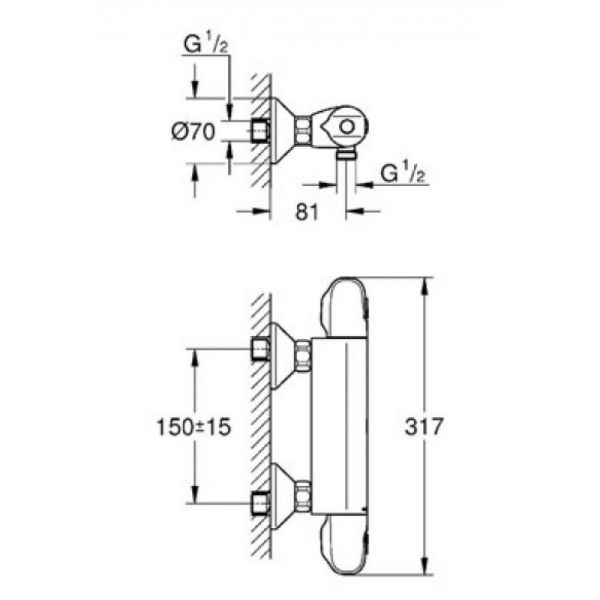 Змішувач для душу термостатичний Grohe Grohtherm 1000 34143003 - фото 2