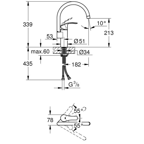 Смеситель для кухни Grohe Eurosmart 33202002 - фото 2