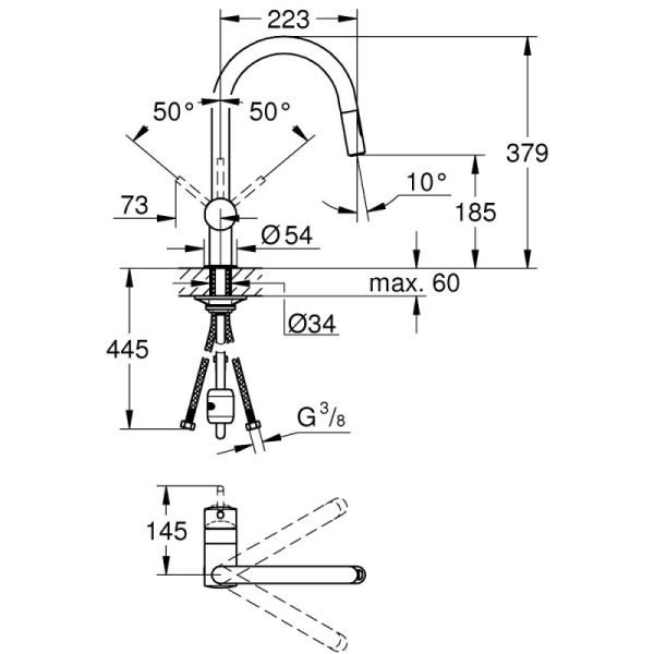 Смеситель для кухни с выдвижным изливом Grohe Minta 32321DC2 - фото 2