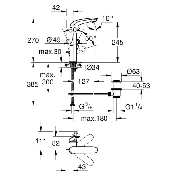 Смеситель для раковины Grohe Eurostyle 23569003 - фото 2