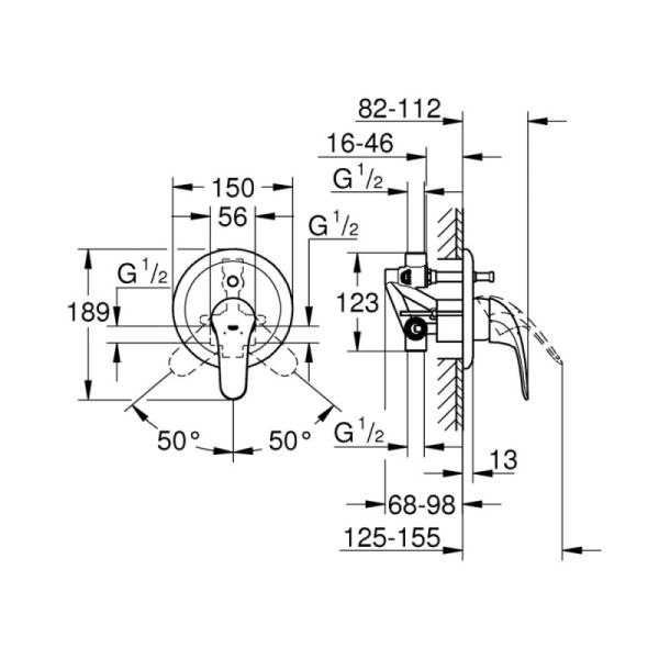 Змішувач прихованого монтажу для ванни Grohe Euroeco 32747000 - фото 2