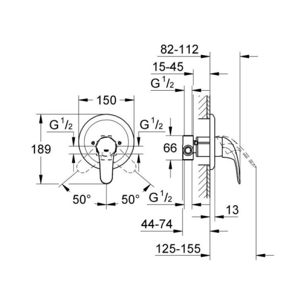 Змішувач прихованого монтажу для душу Grohe Euroeco 32742000 - фото 2