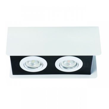 Светильник точечный TORIM DLP-250 W-B, 2xGU10, IP20, белый/черный, Kanlux 28462